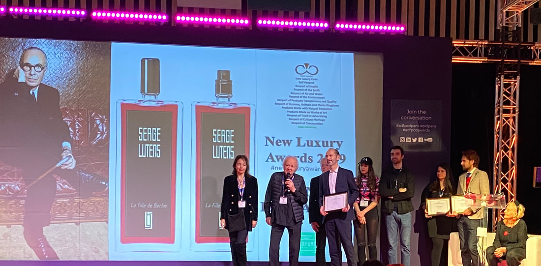 New Luxury Awards 2019 for Perfume and Packaging. Event organised by the International Perfume Foundation. Serge Lutens winner the Award for Packaging.
